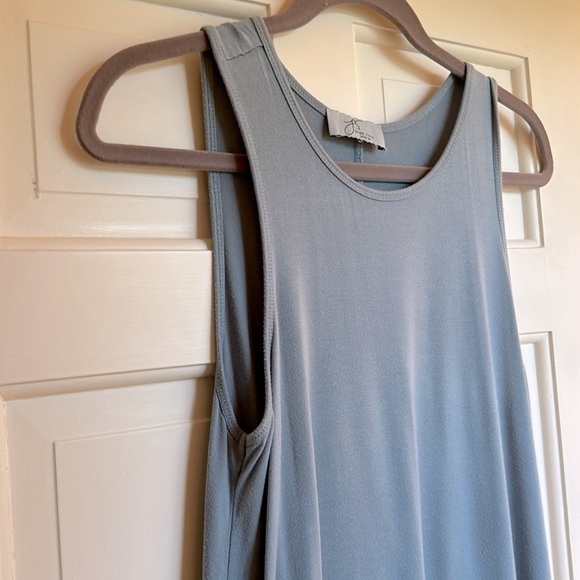 Sleeveless Dress Clay Blue Medium Like New Quality Jersey Dress Western Bohemian - Picture 4 of 7